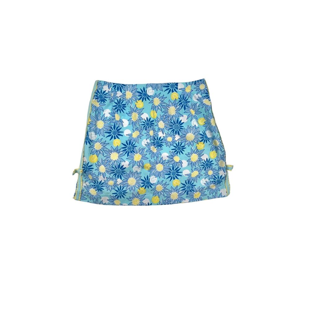 Vintage Lilly Pulitzer Blue Daisy Tennis Mini Skirt